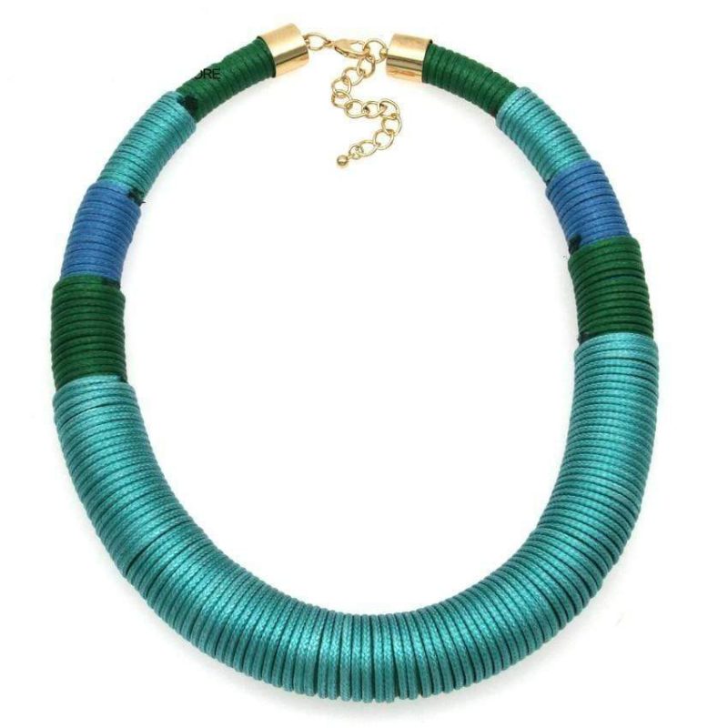 bijoux africains collier africain tribal bleu afro nation 14991696461960