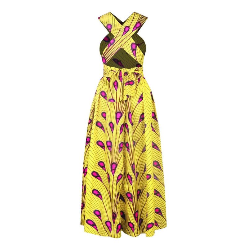 robe africaine robe africaine chic jaune et rose afro nation 14463946096776