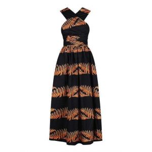 robe africaine robe africaine tendance noir orange afro nation xl 16065778253960